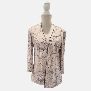 Alex Evenings Women's 3/4 Sleeve Glitter Embellished Jacket Small